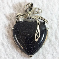 hot sale blue sandstone teardrop oval shape charms pendant jewelry fit diy necklaces women high grade accessories making b830