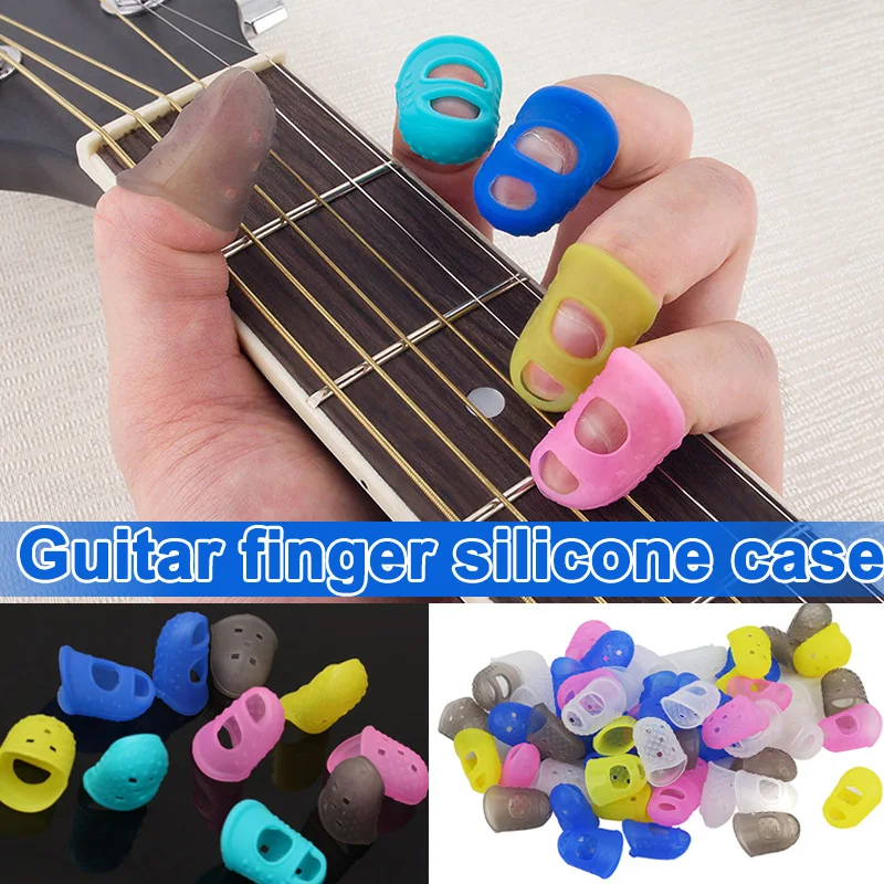 

5 Sizes Guitar Fingertip Protectors Silicone Finger Guards for Ukulele Electric Guitar Small Middle Large YS-BUY