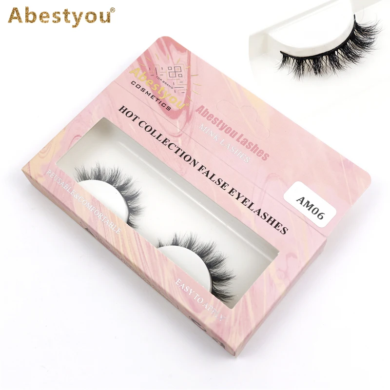 

Abestyou wholesale short eyelashes 7-13mm length 1pair 5D false eye lashes pure faux cils natural mink eyelashes Makeup In Bulk