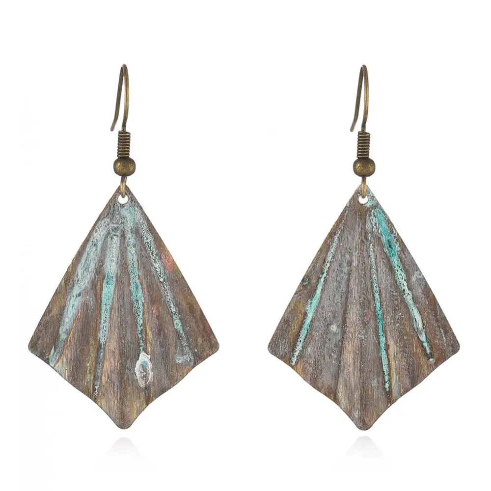 Модные латунные металлические серьги с патиной|Серьги-подвески| |