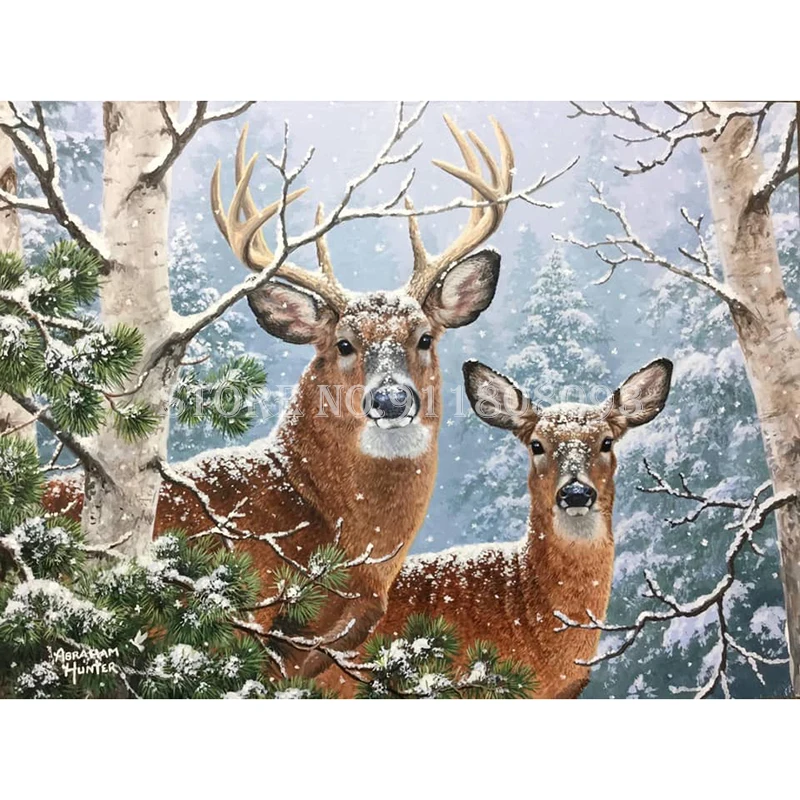 

Diamond Embroidery Snow Deer Diamond Painting Full Square/Round Rhinestone Animal Diy Cross Stitch Christmas Gift Decor Handmade