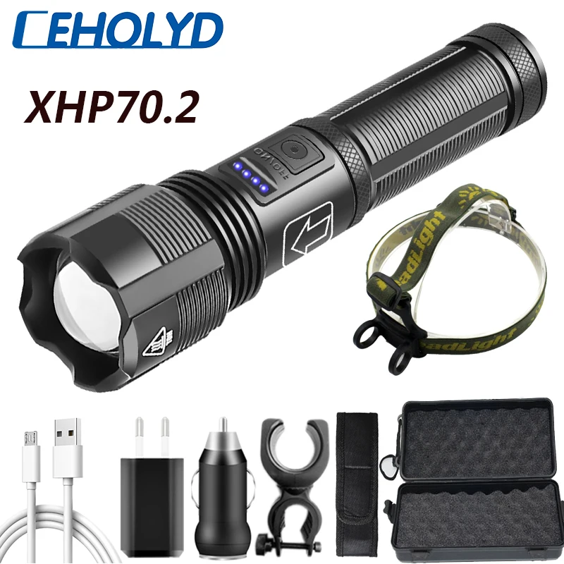 Светодиодный фонарик z54Led XHP70.2 тактический охотничий фонарь с аккумулятором 18650