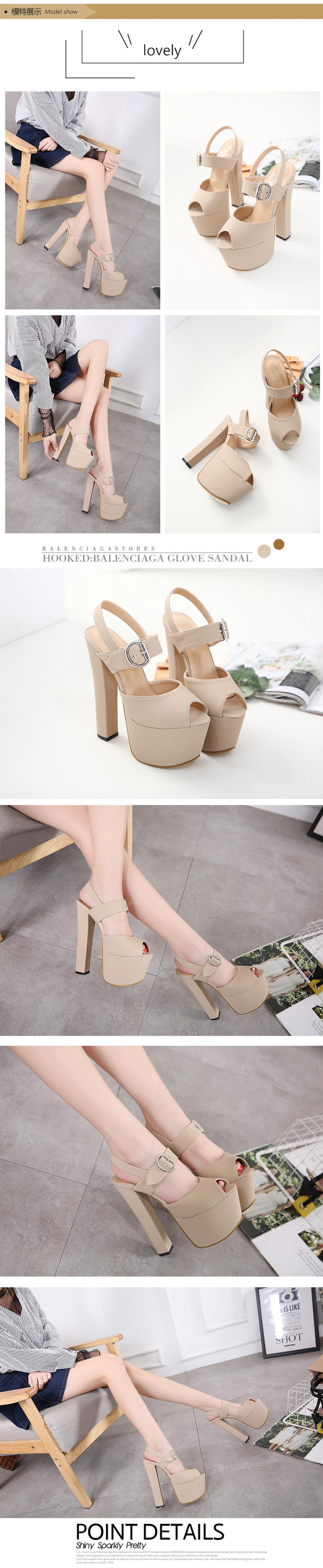 

spring and summer new thick high-heeled all-match professional women's shoes high-heeled shoes large size women's single shoes