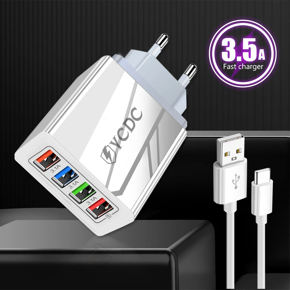 4 порта USB зарядное устройство с функцией быстрой зарядки 3 0 порт солнечных