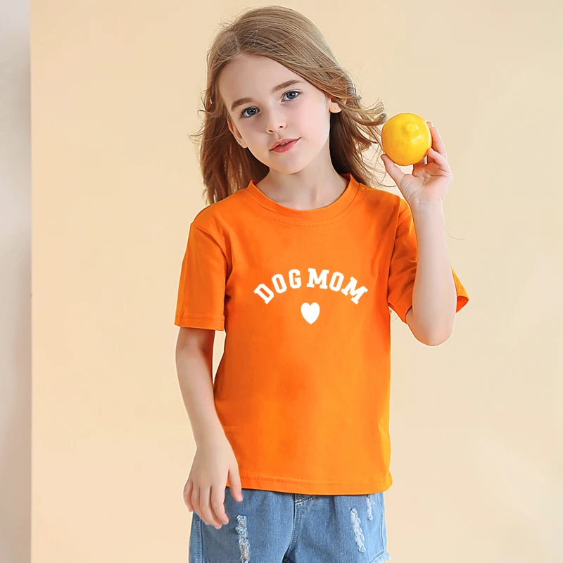 

Summer Clothes Short Sleeve Cotton T-Shirt Baby Boys And Gilrs Harajuku Funny DOG MOM Letter Print Tops Tees Kids Casual T Shirt