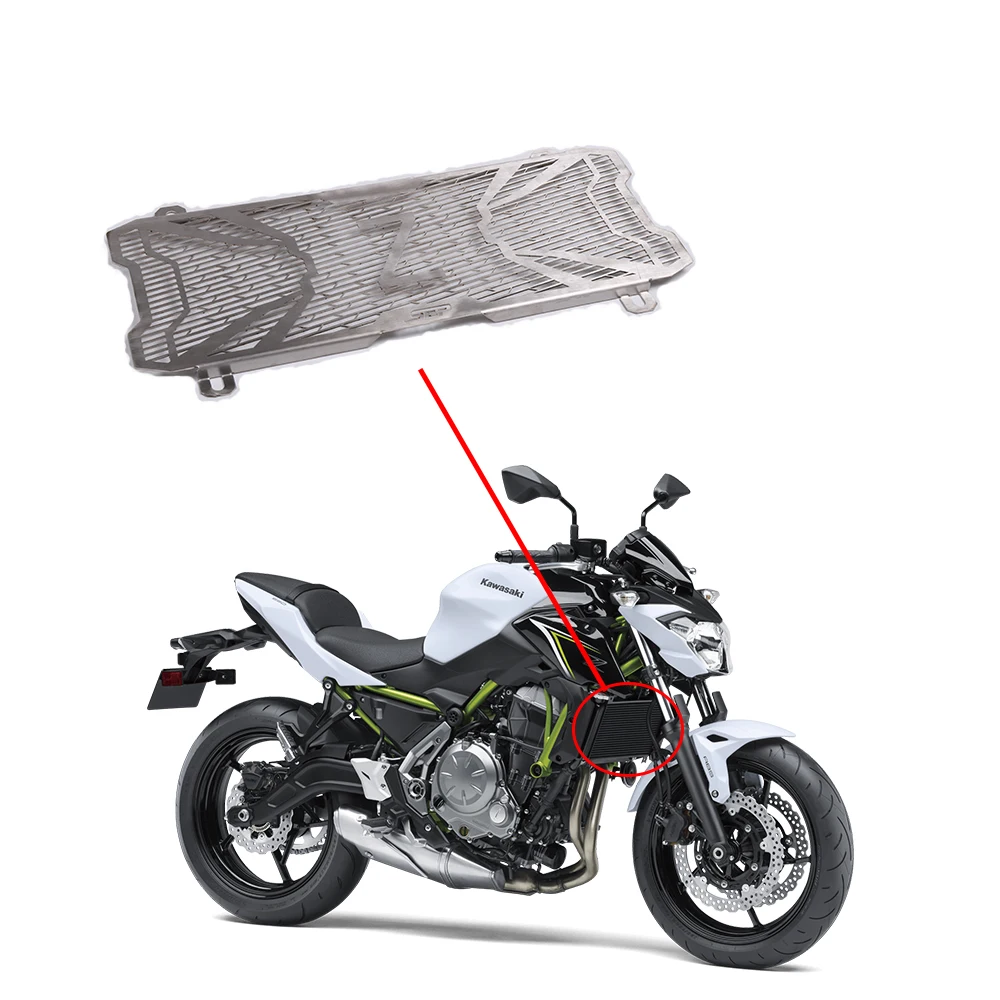 Увлажненная решетка радиатора из нержавеющей стали для мотоцикла Kawasaki Z650 2017