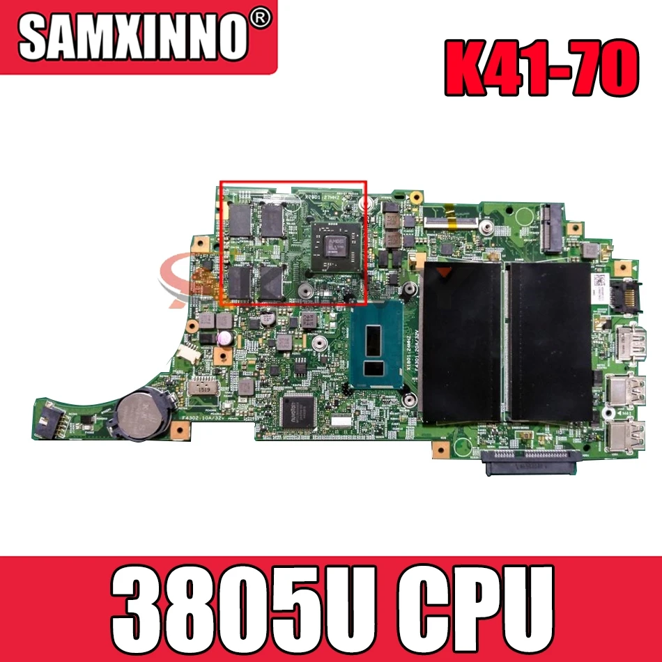 

Laptop motherboard For LENOVO K41-70 14266-1 Mainboard 5B20J32268 SR210 Pentium 3805U 216-0864018 DDR3