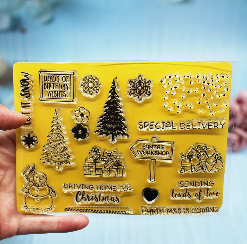 Рождественская елка/Снеговик прозрачные штампы для DIY Скрапбукинг/изготовление