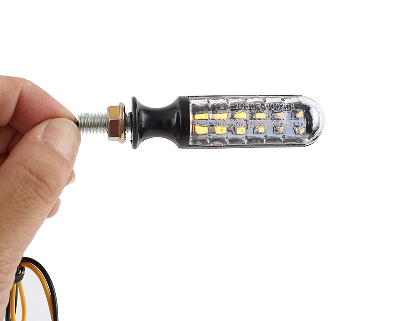 2 шт. 12V поворота для мотоцикла сигнальный светодиод желтый свет лошадь "бегущая вода" мигать цилиндрический Универсальный Аксессуары для мотоциклов