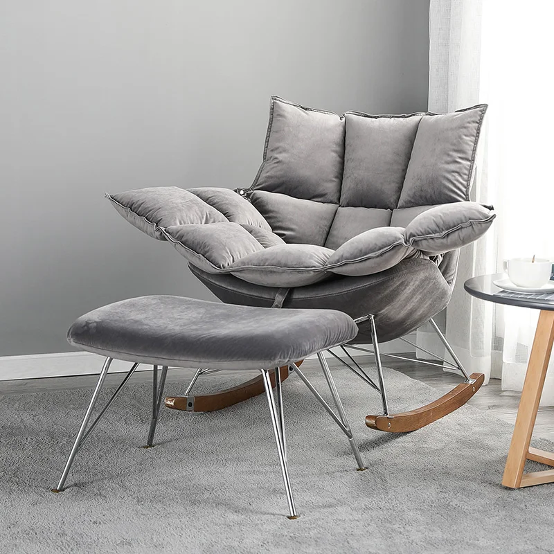 

H1 Rocking Chair Nordic Home Balcony Small Sofa Rocking Chair Lazy Sofa Simple Nap Leisure Lounge Chair Designed Furniture Cheap