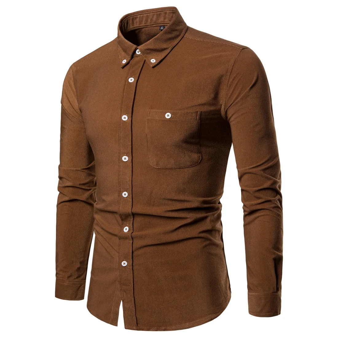 

The New Loose Large Size Casual Long-sleeved Corduroy Interlining Fashion Shirt in Europe and the United States Look at the Simp