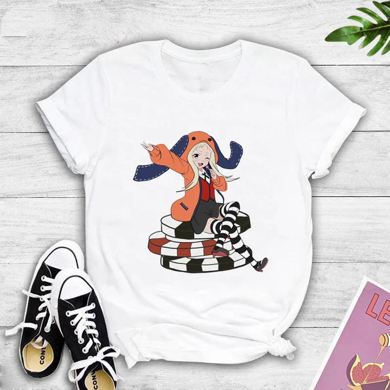 

Runa Kakegurui T-shirts Women Tops Tees Short Sleeve Casual T Shirt Streetwear Funny Japanese Anime Tshirt Tops 90s harajuku