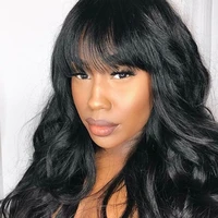 brazilian body wave bangs wig honey blonde brown 99j red wine human hair wig with bangs remy human hair wigs for black women