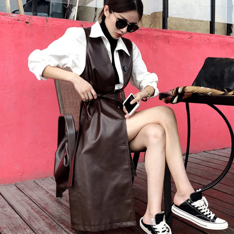 [LANMREM] 2020 осень и новые продукты Мода Открытый однобортный длинный женский