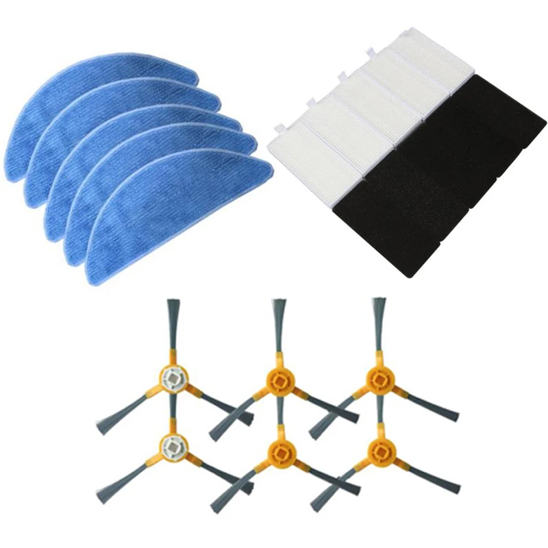 

6pcs Side Brushes Kit Mop Cloth Filter Spon For IKOHS NETBOT S15 Robot Vacuum Cleaner Part Accessory Home Cleaning Dust Clean Up