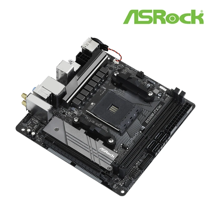 ASROCK B550M-ITX/ac Mini-ITX AMD B550 DDR4 4600 +(OC)MHz M.2 USB3.2 новая двухканальная материнская плата с