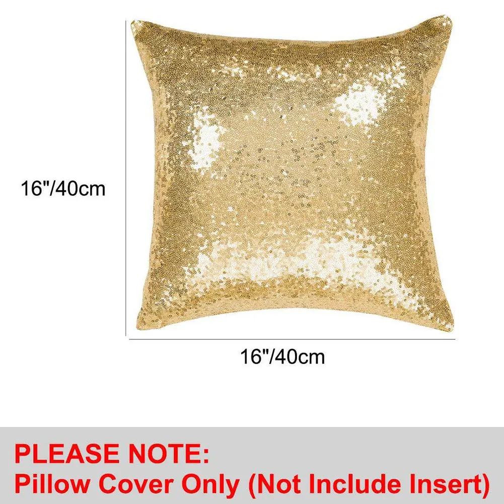 

2PCS Modern Sequins Cushion Case Square Throw Pillow Cover with Hidden Zipper Six Colours For Home Office Decrotion 40x40cm