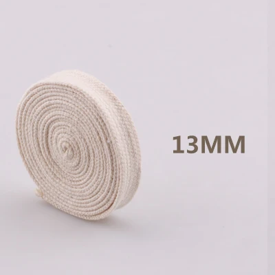 13mm flat 5yards 5yd/лот высокопрочный натуральный цвет круглый плоский канат хлопок шнуры для дома ручной работы аксессуары для одежды проекты рукоделия - Цвет: 13mm flat 5yards