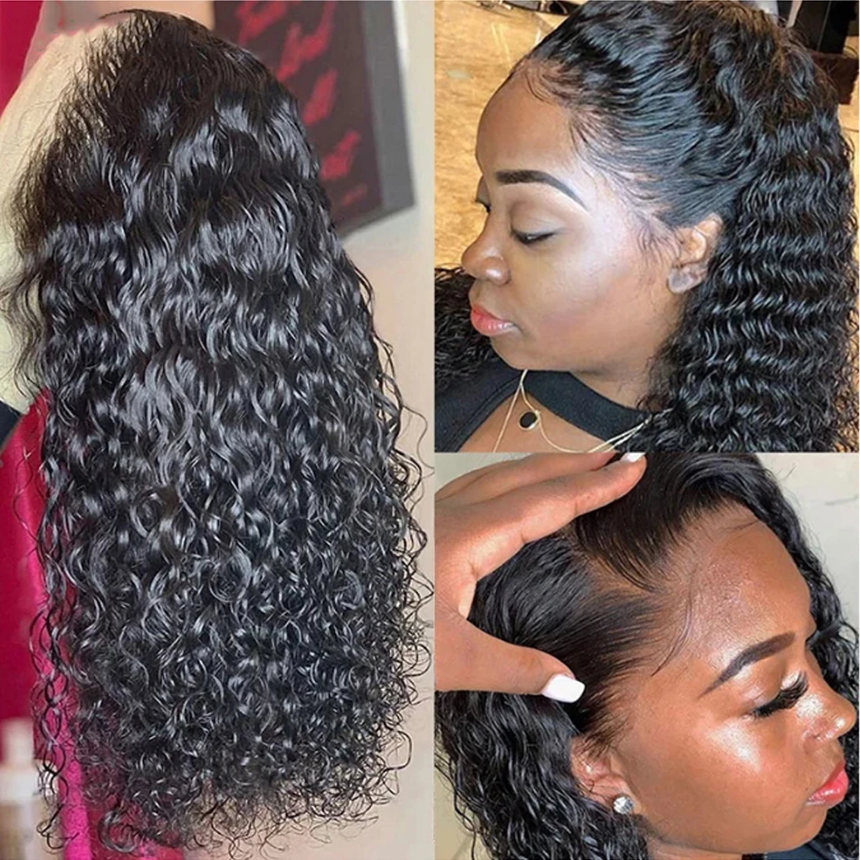Вьющиеся Синтетические волосы на кружеве парики из натуральных волос кружевной