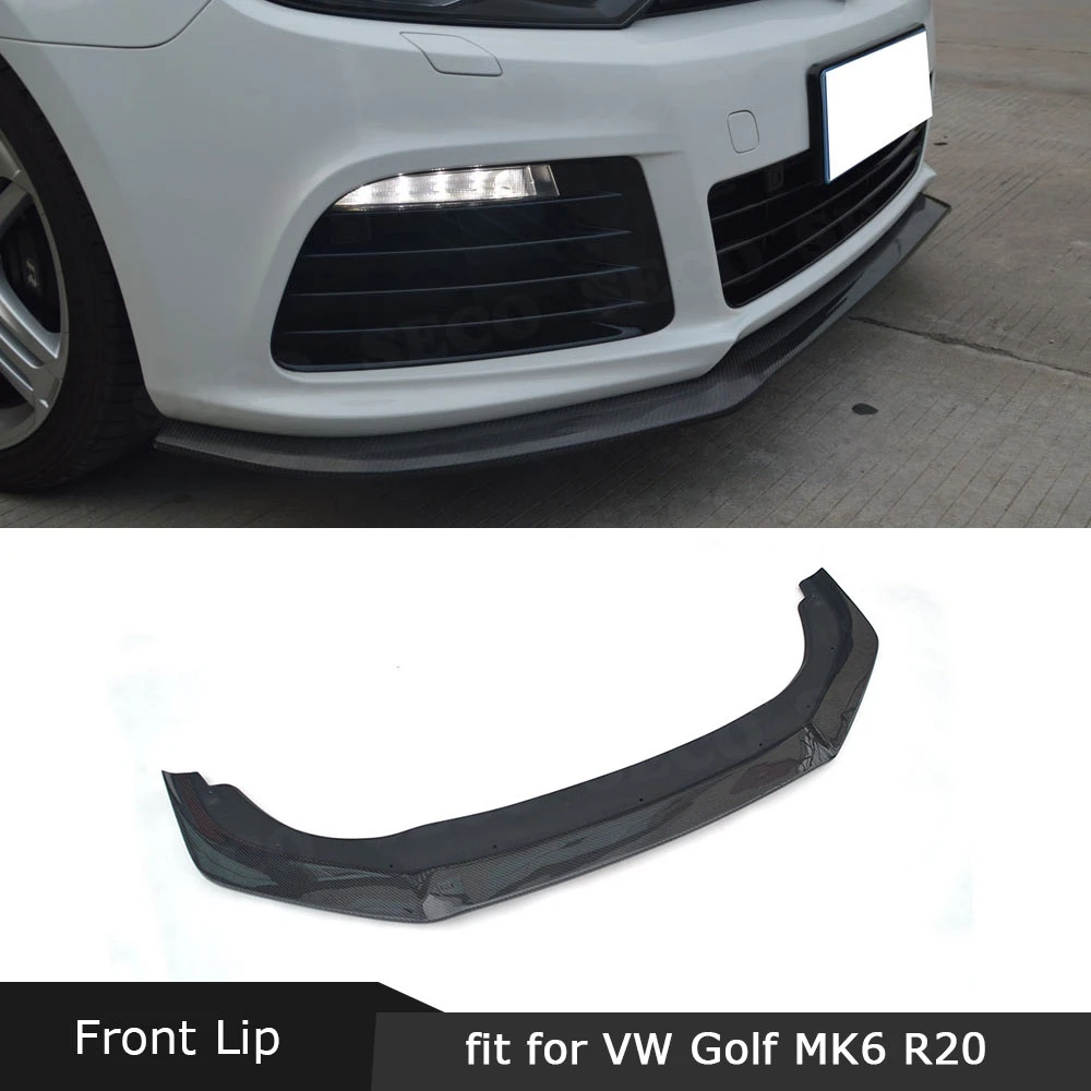 Для Volkswagen VW Golf 6 VI MK6 R20 2010 2013 E Стиль передний бампер губа подбородок углеродное