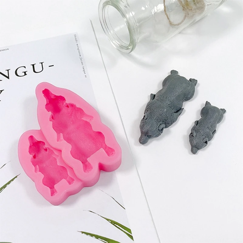 

Sleepy Dog Silicone Resin Molds Cute Sleeping Pet Dog Family Resin Casting Molds