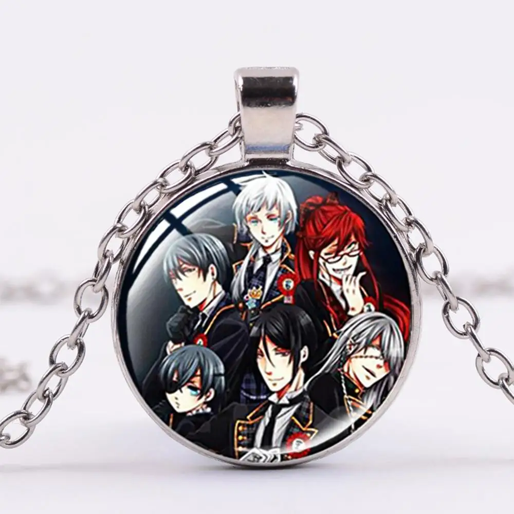 Лидер продаж Черные ожерелье дворецкого Kuroshitsuji Ciel Phantomhive Себастьян Grell Стекло