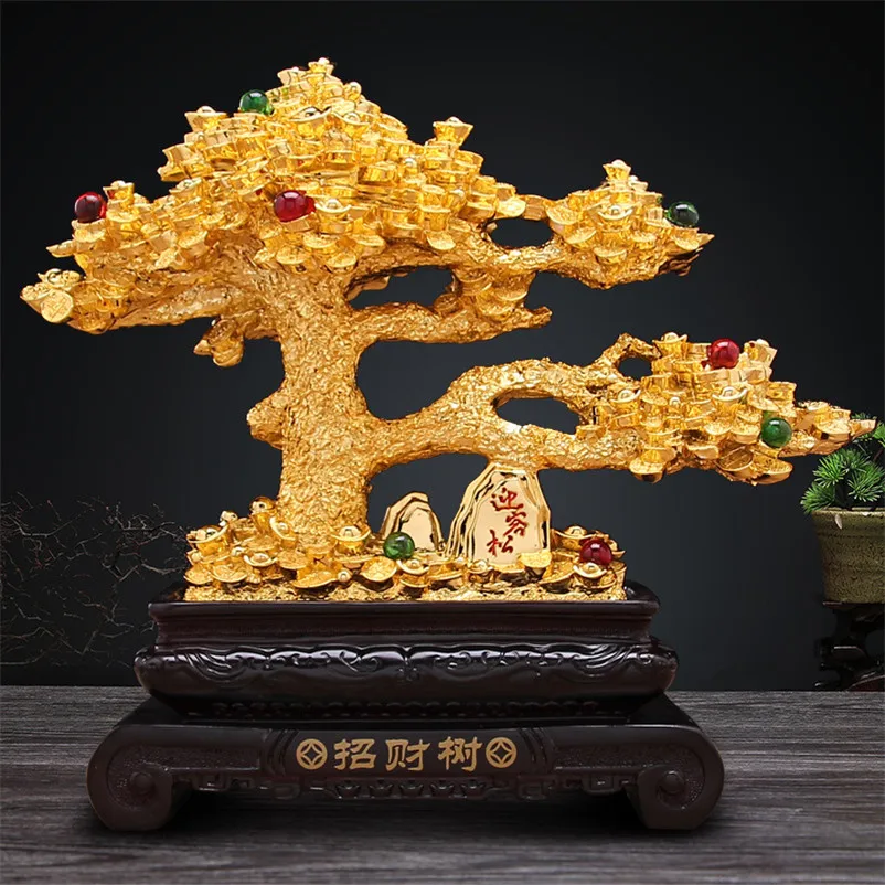 

Crafts Fortune Tree Sculpture Natural Money Tree Statues Decoration Home Decoration Accessories Holiday Gift Family Decoration