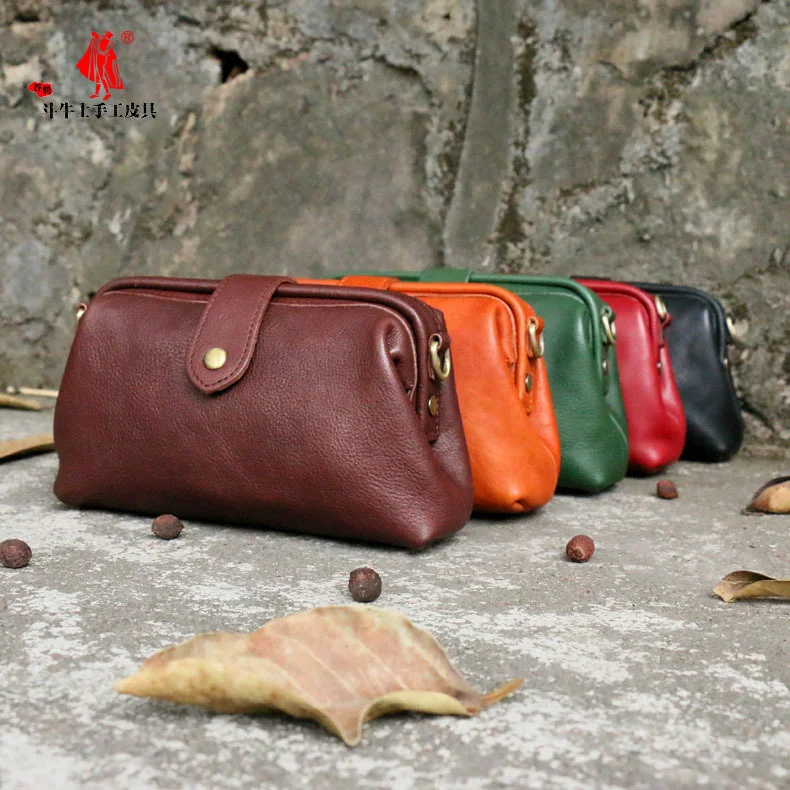 

Новинка Весна 2021, повседневная женская сумка через плечо из коровьей кожи с верхним слоем, окрашенная вручную, растительного дубления