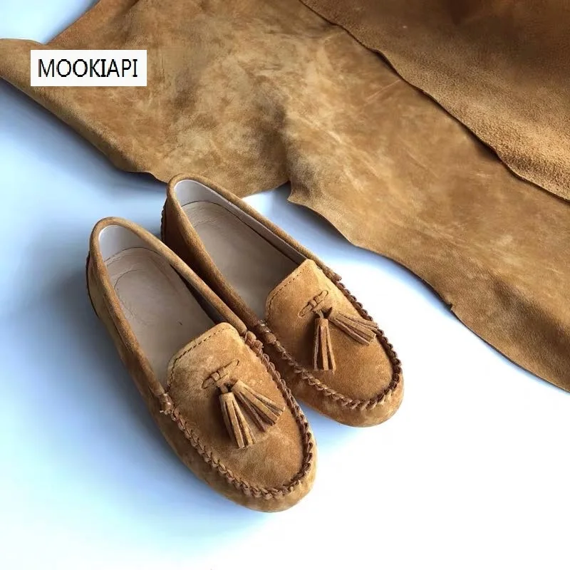 Туфли женские MOOKIAPI из натуральной кожи классические на плоской подошве для лета