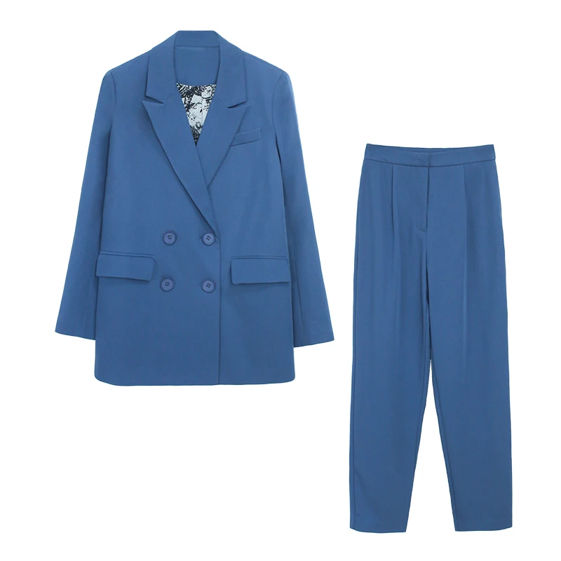 Женский офисный костюм с блейзером подиумный Униформа со штанами из 2 предметов