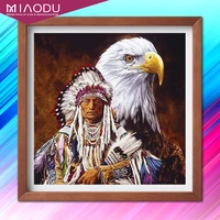 diamond painting kit eagle and indian 5d diy diamond embroidery sale animal eagle pictures of rhinestones mosaic decor for home