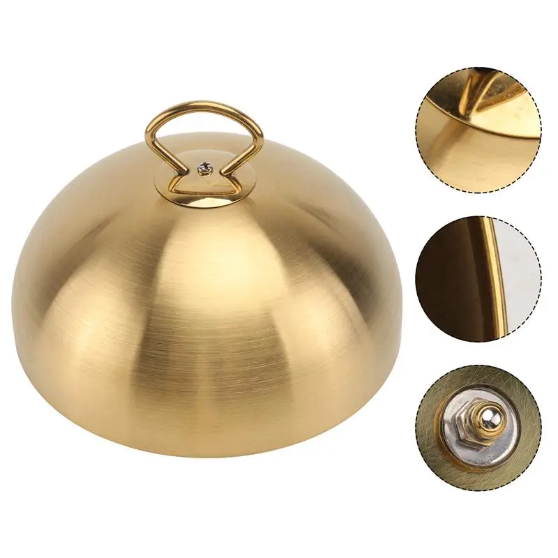 

1PC Stainless Steel Steak Cover Western Food Supply Ball Shape Cover (Golden)
