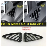 carbon fiber air condition vents frame cover trim dashboard ac outlet net 2pcs fit for mazda cx 3 cx3 2016 2021 interior parts