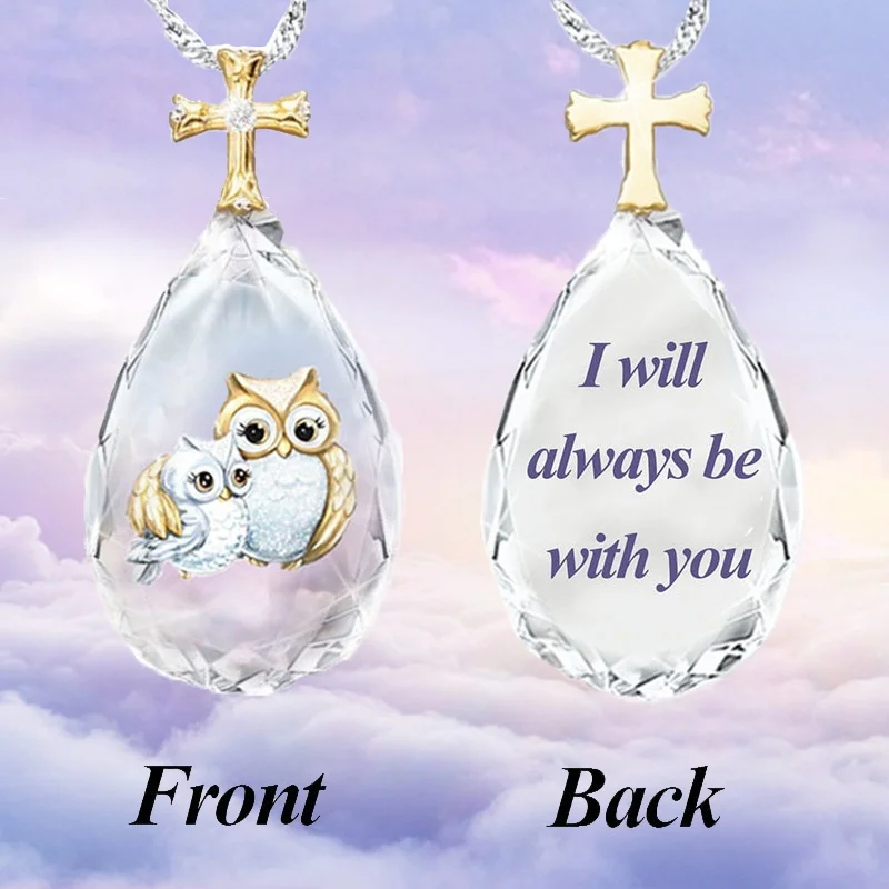 

Creative Fashion Crystal Necklace Owl Two-tone Pendant Cross Cute Animal Women's