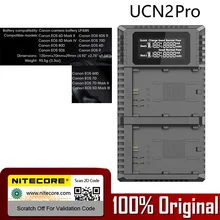 Nitecore UCN2 Pro Dual Slot USB QC LP-E6 LP-E6N Charger For Canon CANON DSLR EOS 60D 5D3 7D 70D 5D Mark II SLR Camera Battery