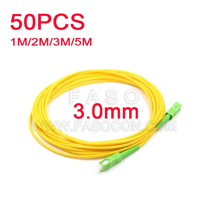 

50 Pcs 3M fiber optic patch cable SC Apc To SC Apc Sx Core 3.0mm SM Jumper Fiber Optic Patch Cord cable