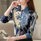 Высококачественная одежда, винтажная шелковая блузка с длинным рукавом, Женская Весенняя мода 2022, Офисная Женская рубашка, свободные топы больших размеров 8425 50