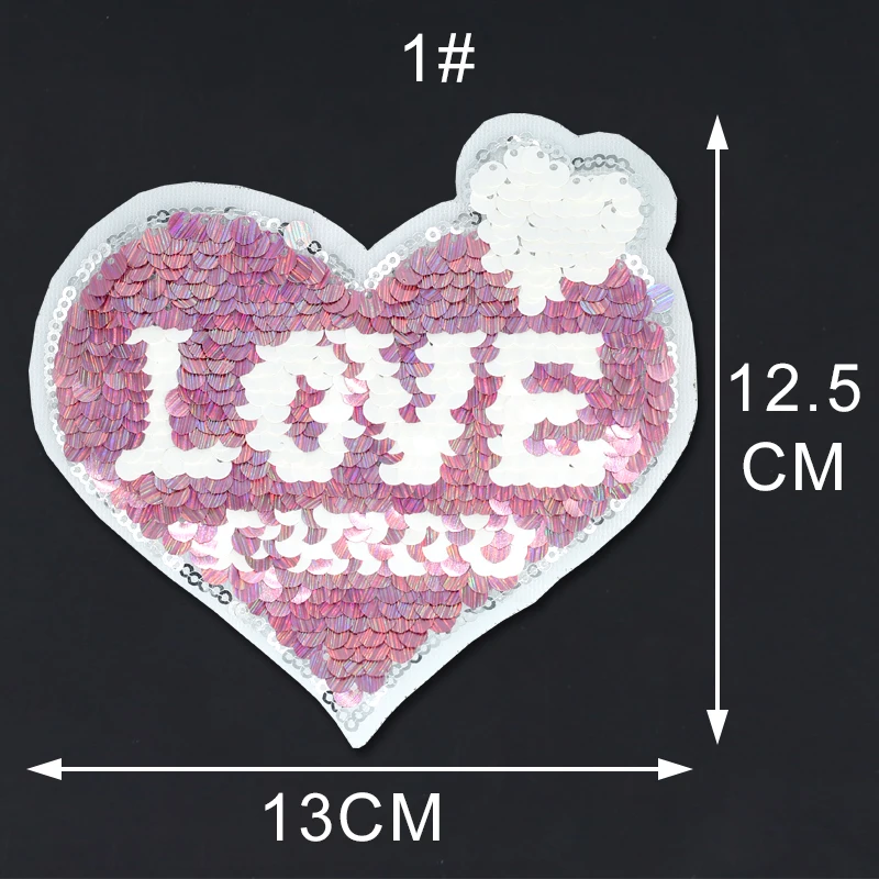 Нашивки с вышивкой в виде сердца расшитые блестками мышкой Кита собаки из