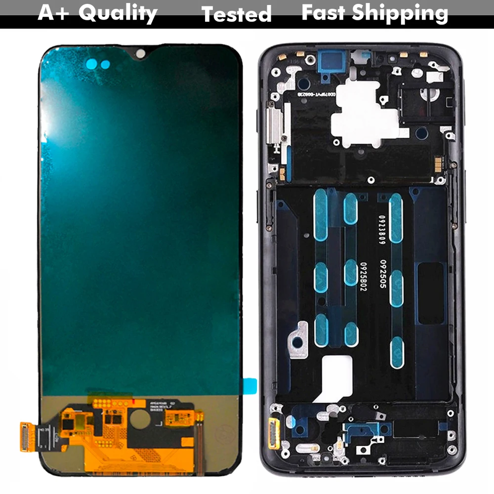 6,41 '' ЖК-дисплей для Oneplus 6 T, ЖК-дисплей с рамкой, сенсорная панель, сборка one plus 6 T, ЖК-дисплей для 1+ 6 T, ЖК-дисплей