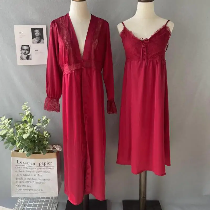 

Халат-кимоно женский с длинным рукавом и V-образным вырезом, 2 шт.