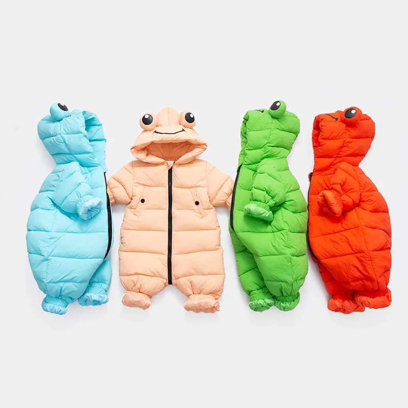 Комбинезоны для новорожденных детская зимняя одежда с капюшоном маленьких
