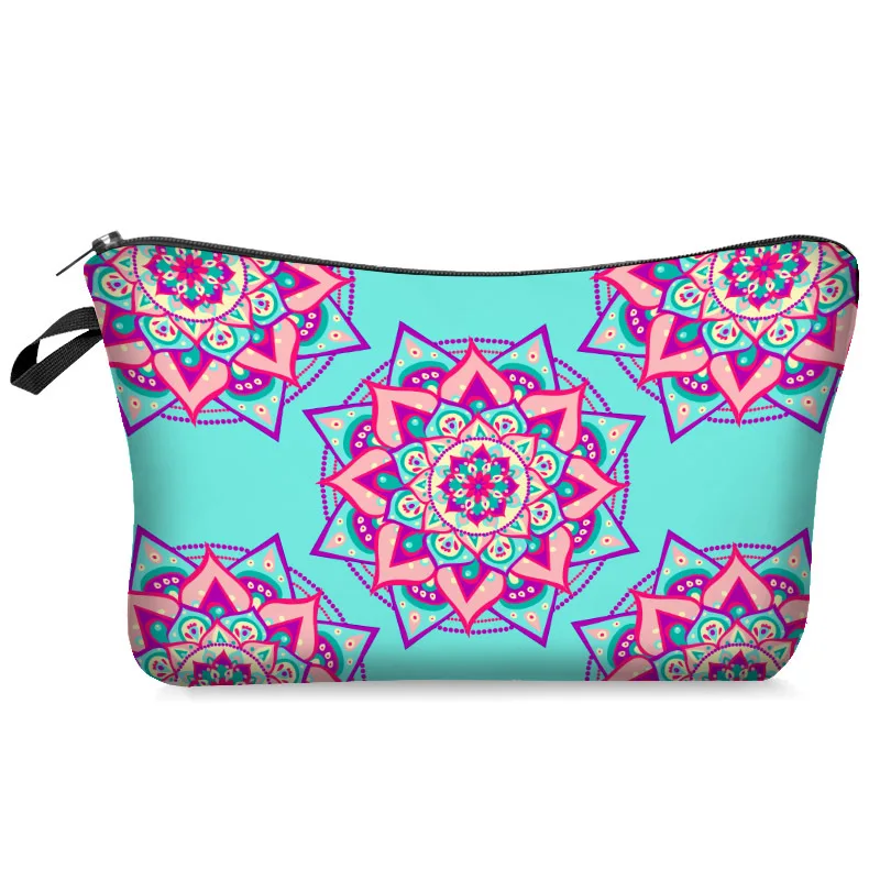 Новинка 2019 косметичка для макияжа женская розовая и синяя с цветочным принтом