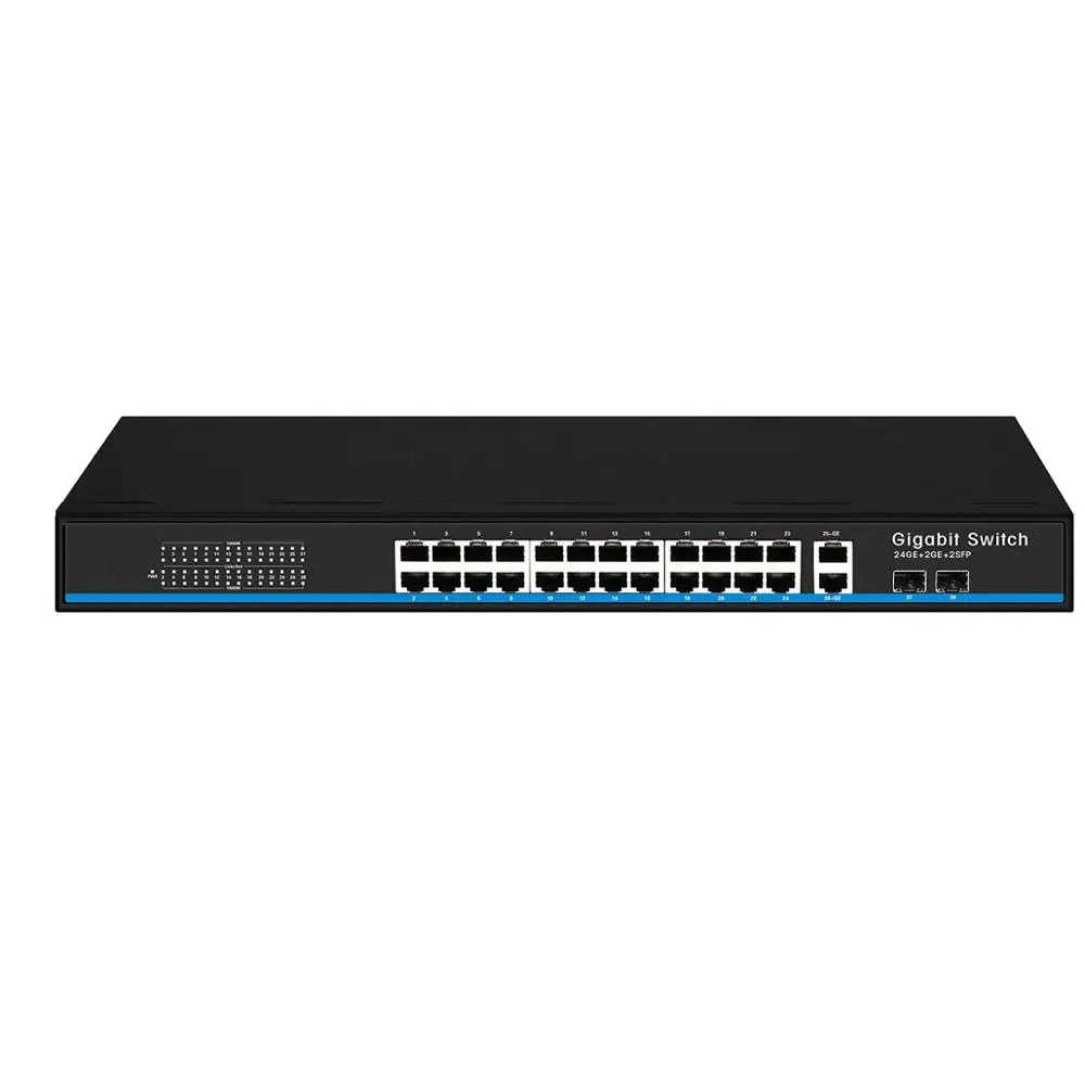 Гигабитный коммутатор 24GE + 2SFP 2GE (не комбинированный) с 24 портами 24*10/100 Мбит/с
