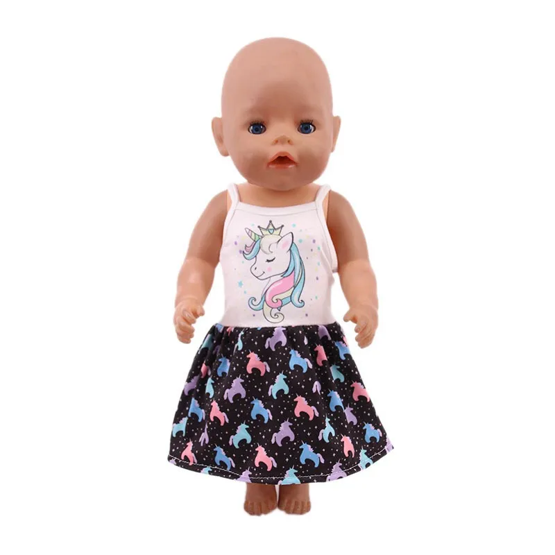 

Fit 18 inch 43cm Baby New Born Doll Clothes Accessories Blue Granular Ball Line Skirt Suit For Baby Birthday Gift