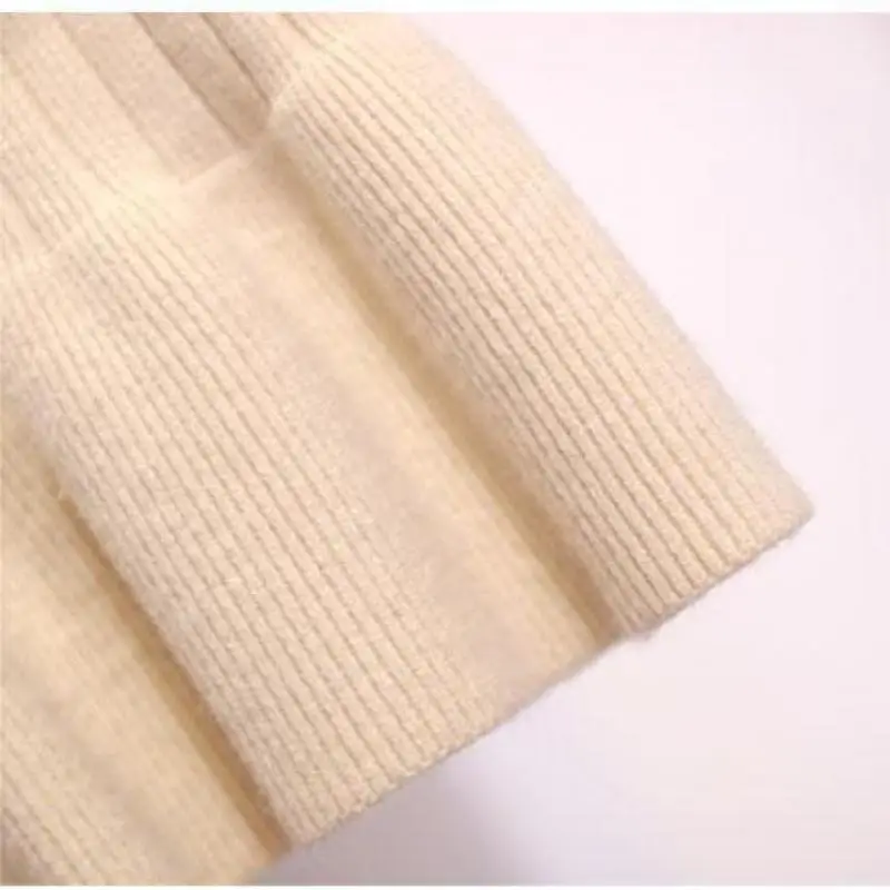 Женская плиссированная юбка свитер зимняя женская длинная с оборками до