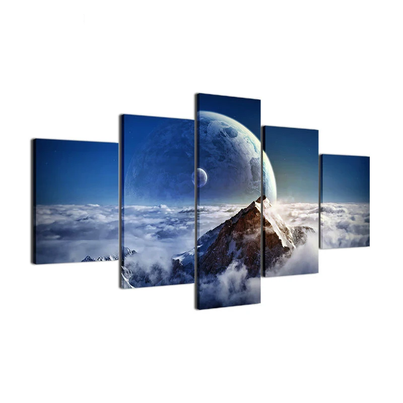 Большой плакат HD печатная картина холст 5 панель планета пейзаж печать украшение