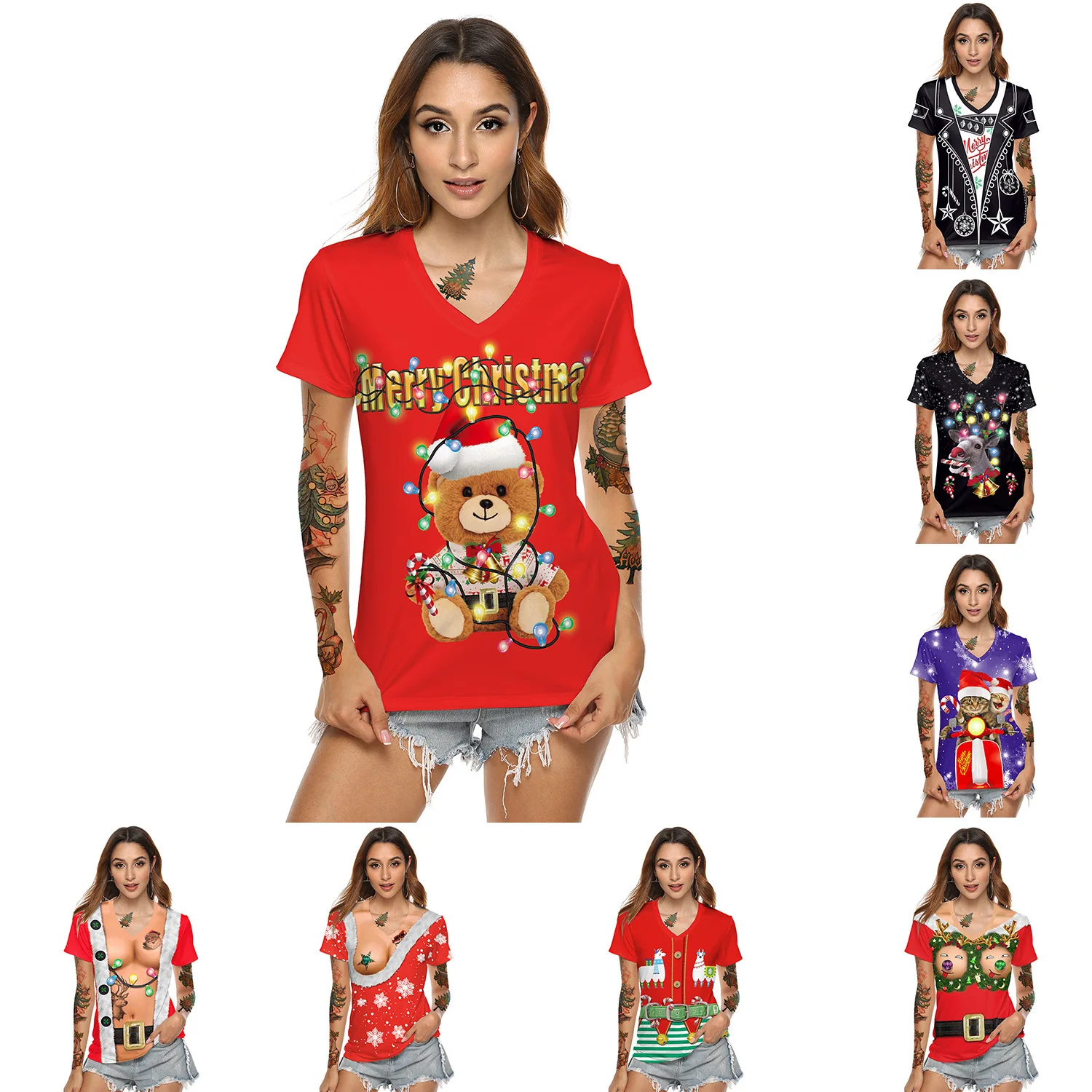 Рождественская рубашка серия блокбастер индивидуальная Цифровая печатная