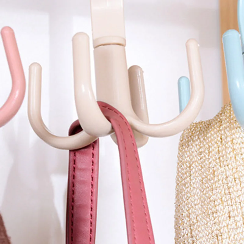 Креативный вращающийся крючок с четырьмя крапанами многофункциональный