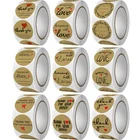 500 шт., винтажные Стикеры из крафт-бумаги ручная работа с любовью