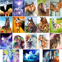 5d diy diamond painting kits mustang colorfull horse full round with ab drill cross stitch diamond art painting house decoration